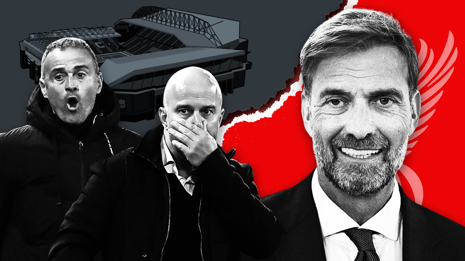 Liverpool could turn to Jurgen Klopp to save season if Arne Slot sacked with Luis Enrique Reds' long-term manager target