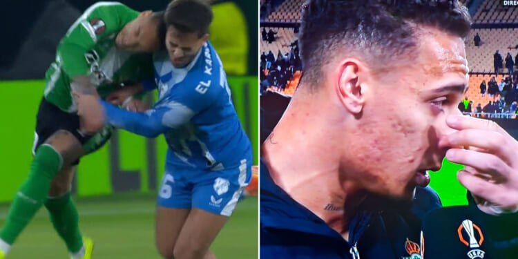 Man Utd flop Antony breaks down in tears on live TV after somehow escaping red card for HEADBUTT
