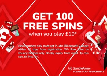 Get 100 Free Spins on Bouncy Bubbles when you stake £10