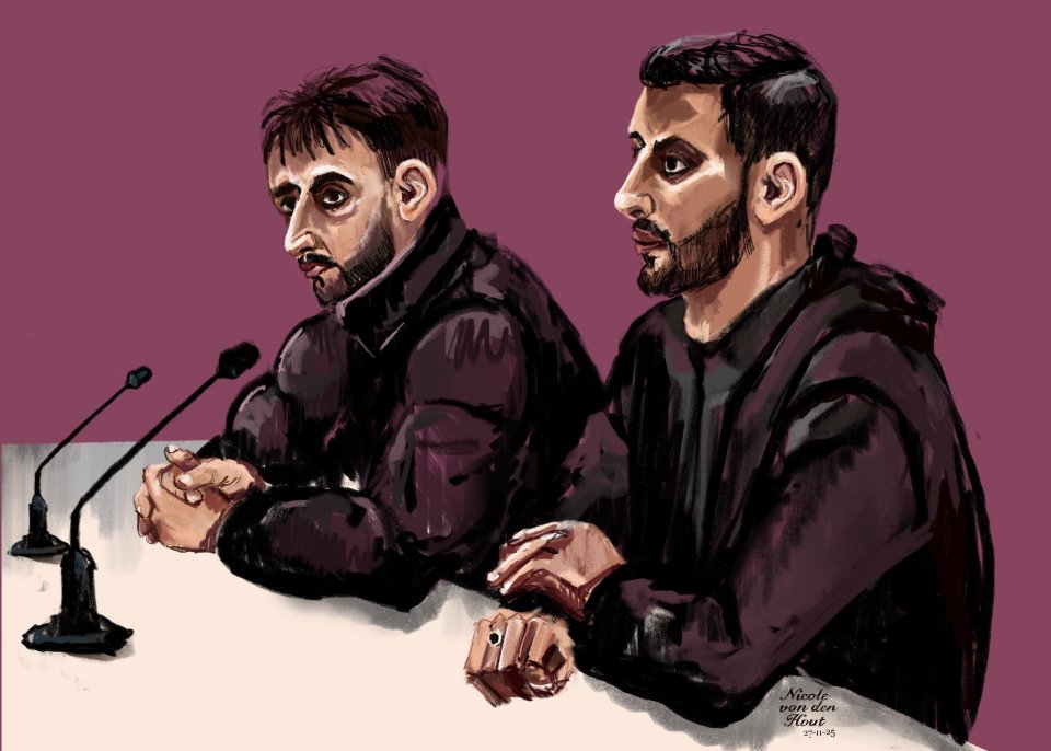 Court Drawing: Brothers and Father Suspected of Murdering Ryan Al Najjar From Joure - 27 Nov 2025