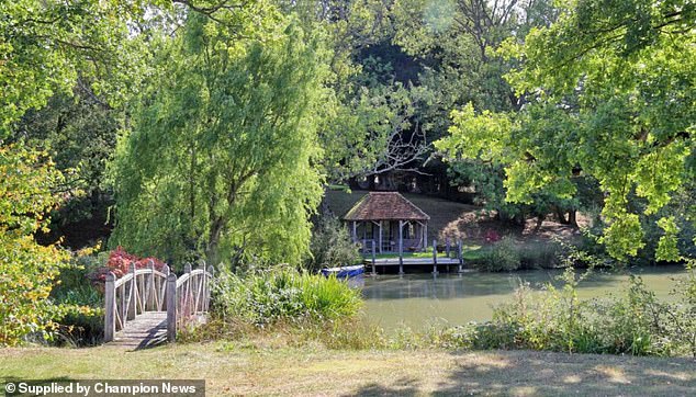 This image shows one of the lakes on Mr Cowdrey's sprawling 10-acre country home