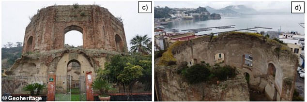 Commissioned by Emperor Hadrian, it was the grand bathing pool of Baiae's imperial thermal complex. It features an octagonal exterior plan that becomes circular on the inside