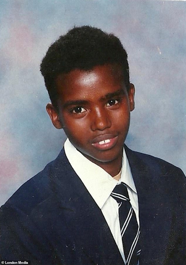 Sir Mo Farah at Feltham Community School in London, aged around 11