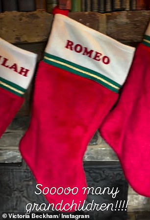 Romeo's stocking is also visible in Victoria Beckham's recent Instagram post