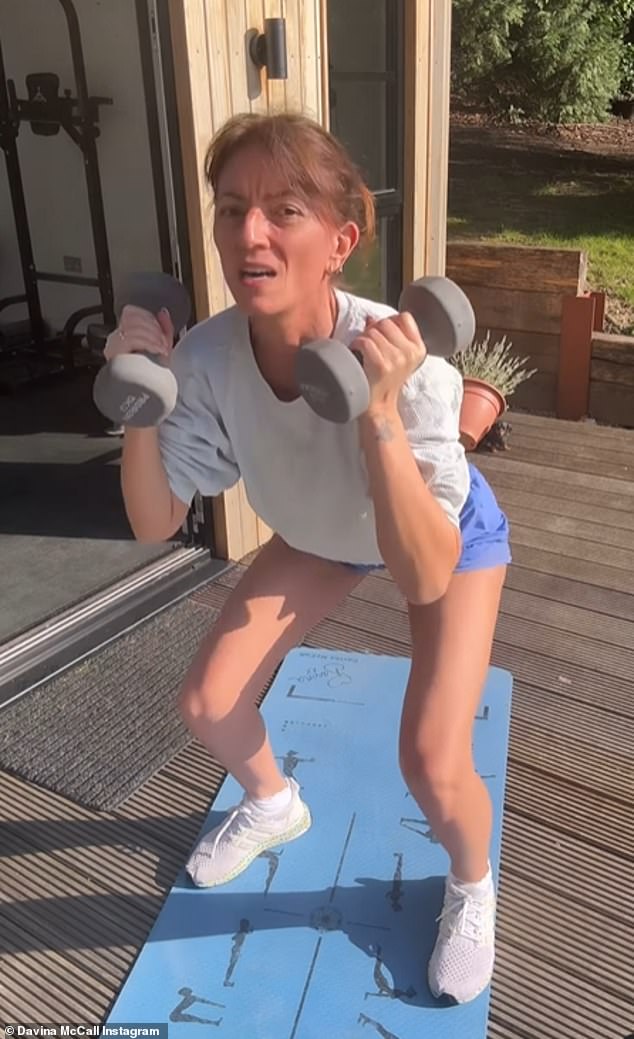Keen on fitness, Davina, 58, is well known for her incredibly toned physique and dedicated regime which sees her hit her home gym straight after her morning coffee