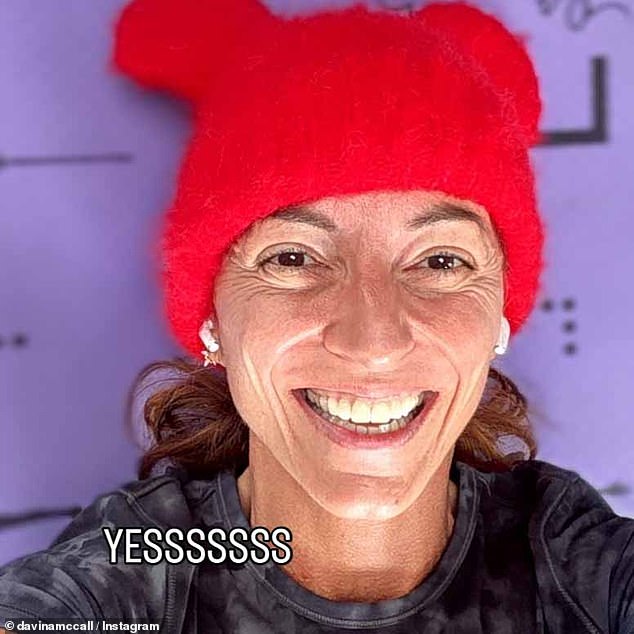 Davina previously explained how the disease had been caught 'very very early' and after undergoing a lumpectomy she has already returned to running