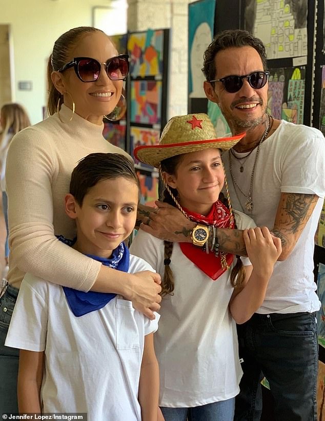 Lopez welcomed her 'coconuts' during her seven-year marriage to third ex-husband Marc Anthony (R), which ended in 2011