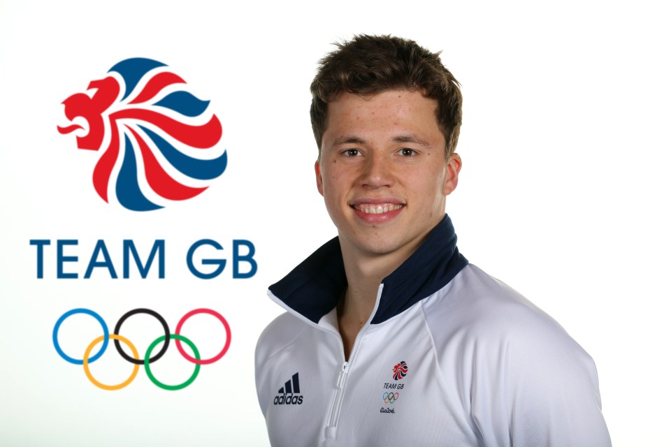 Portrait of Freddie Woodward wearing a Team GB Olympic outfit.