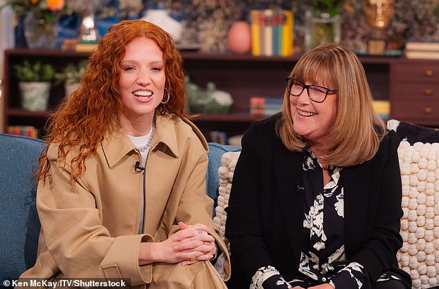 It comes as Alex's girlfriend Jess Glynne discussed whether she will be proposing to her after the football star hinted she was waiting for the singer to pop the question (pictured Alex's mum Carol McKee and Jess on This Morning)