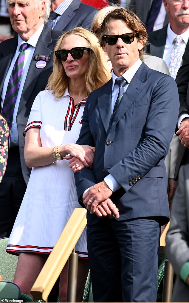 Julia shares the fraternal twins, as well as 18-year-old son Henry, with longtime husband Danny Moder, 56; pictured in 2024