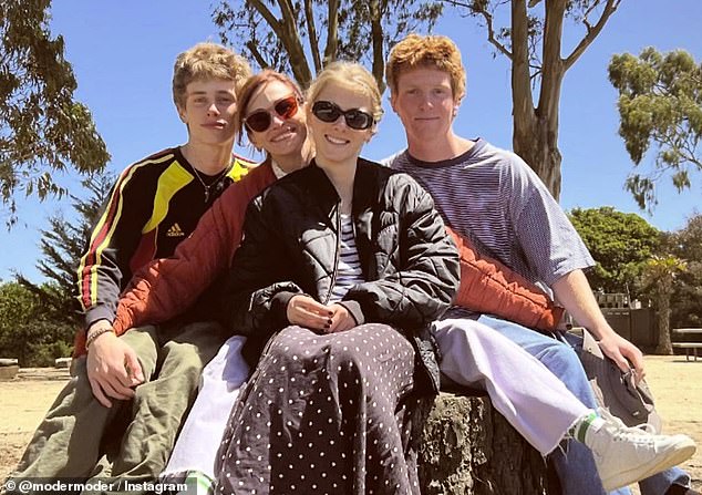 In May Danny marked Mother's Day by sharing a photo of his wife and their brood, writing, 'Mothers make the coolest stuff. Love these guys'