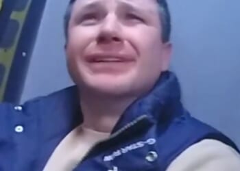 Moment man who killed his girlfriend's brother on night they first met is arrested by cops sobbing 'I'm terrified'