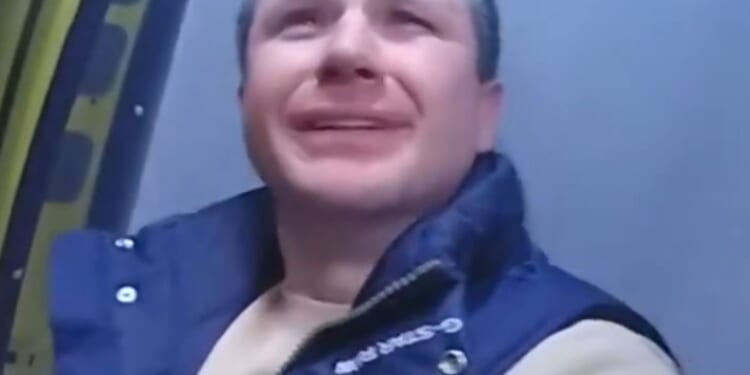 Moment man who killed his girlfriend's brother on night they first met is arrested by cops sobbing 'I'm terrified'