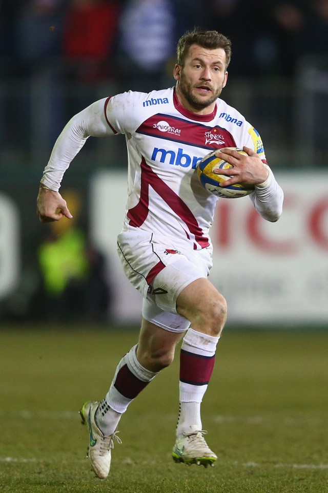 Mark Cueto of Sale running with the ball during an Aviva Premiership match.