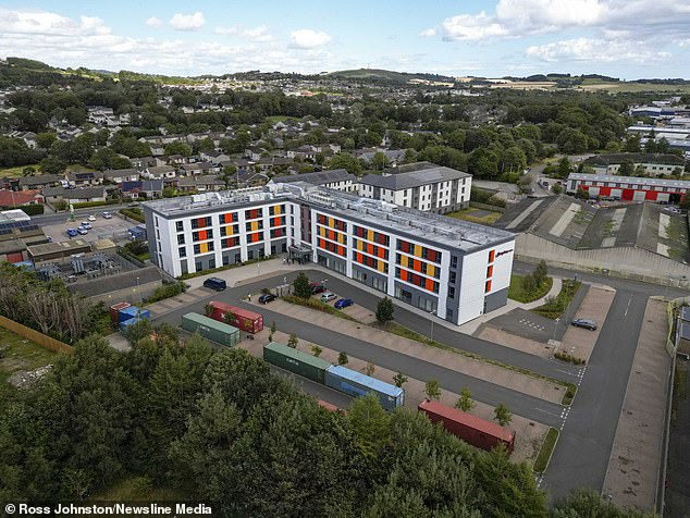 The incident took place at around 10.45am yesterday at the Hampton by Hilton hotel in Westfield (pictured), which has been used to house asylum seekers since 2023