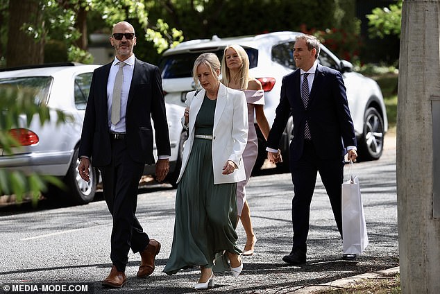 Finance Minister Katy Gallagher, front, with Jim Chalmers and Laura Anderson