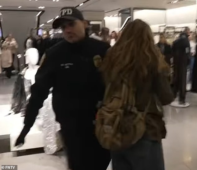 Officers with the New York City Police Department broke up the protest and attempted to escort demonstrators out of Zara