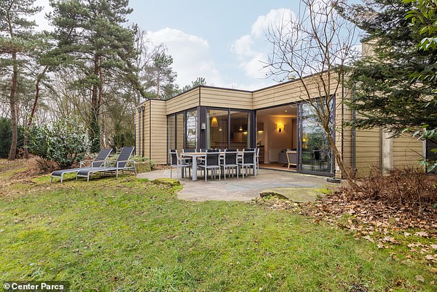 The accommodation Jo stayed in at Center Parcs; the trip came in at just over £1,000 for a three-night stay, including travel via LeShuttle and fuel