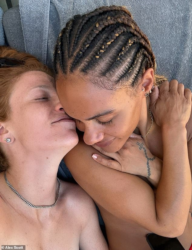 Her girlfriend, Jess Glynne (pictured) later revealed she was unable to greet Alex Scott on the I'm A Celeb bridge because her mother has suffered a 'major stroke and underwent brain surgery'