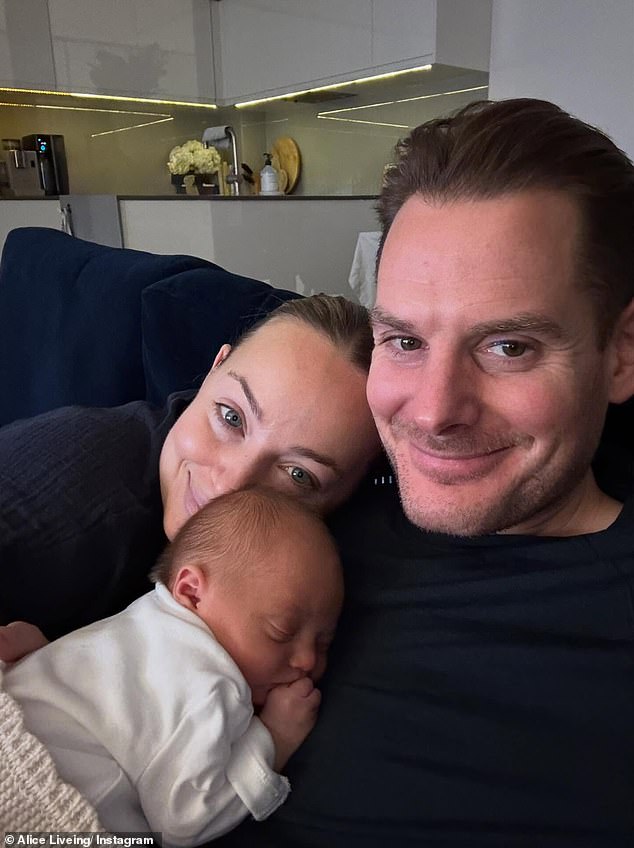 Alice shared the happy news she'd given a birth to a baby girl last month, in an 'unexpected way', alongside a slew of adorable snaps of her baby girl