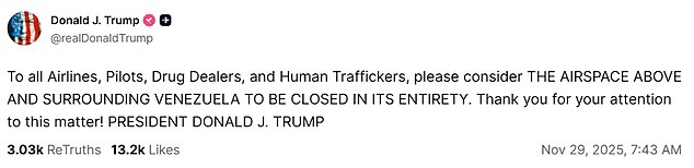 Trump made the announcement in a post to his Truth Social on Saturday morning