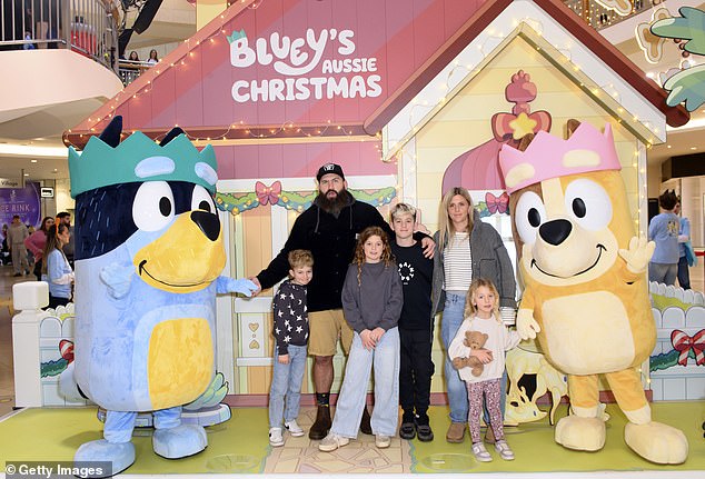 Former Celebrity Traitors star Joe Marler, 35, was also in attendance with his wife, Daisy and their children