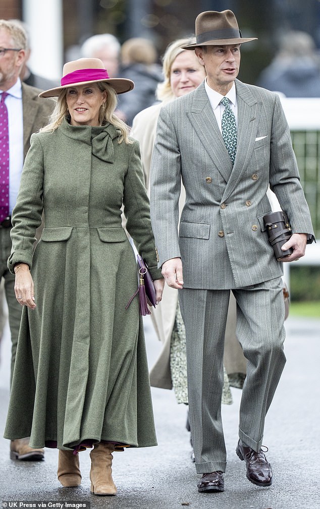 The pair wrapped up warm as they stepped out at the Berkshire raceway on Saturday