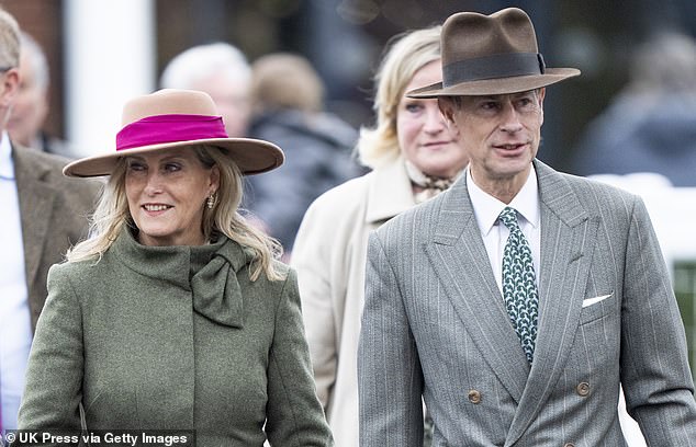 Edward's tie was also fitting for the event as it was patterned with white horses
