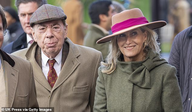 The Duchess of Edinburgh and Andrew Lloyd Webber attend The Coral Gold Cup at Newbury Racecourse