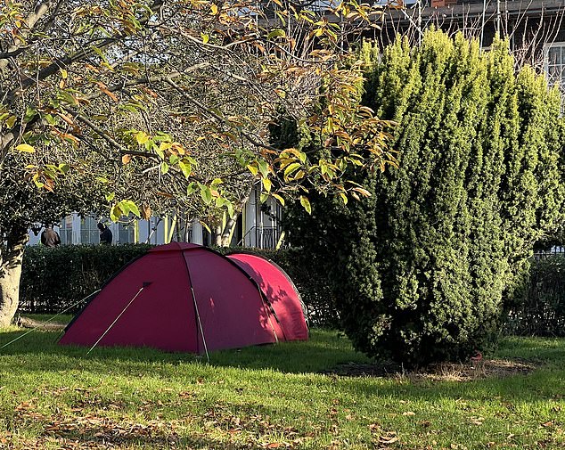 Another tent is pitched in Tottenham, north London. The average life expectancy for people experiencing homelessness is just 45 for men and a shocking 43 for women