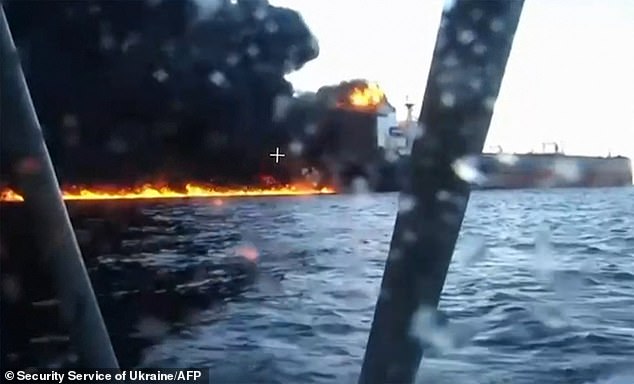 According to officials in Kyiv , the coordinated attacks were carried out by Ukraine's SBU security service together with the navy, using their now-infamous 'Sea Baby' naval drones