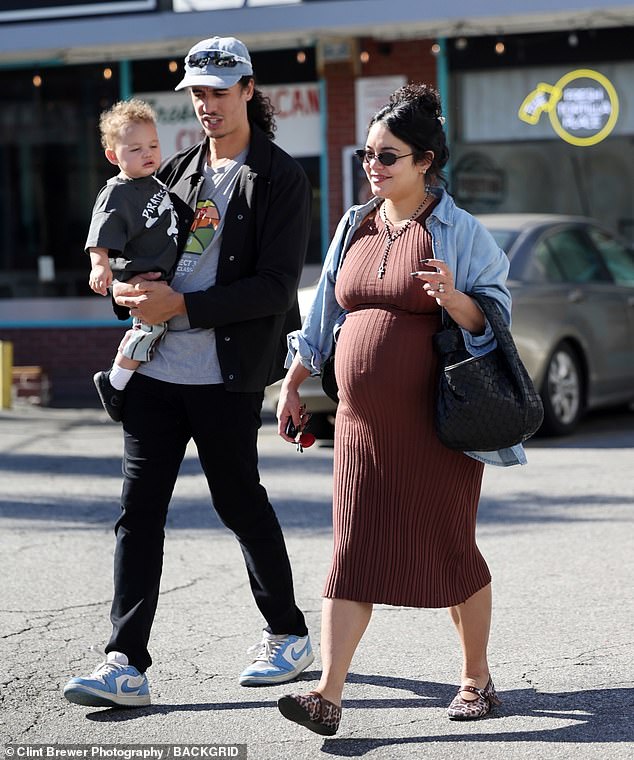 The Spring Breakers star and her former MLB player husband, Cole Tucker, are already parents to a son born in July 2024; the family is pictured October 17