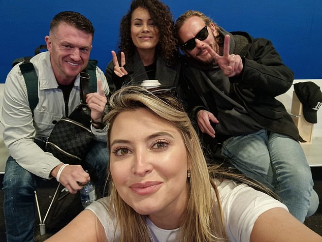 Ms Valance also took a selfie on the trip, with Robinson and the Foxes posing in the background