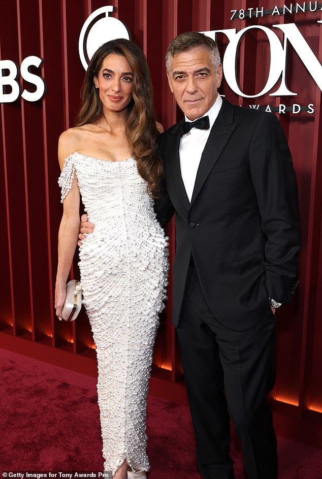 It wasn’t until marrying Amal that he found stability, with the couple welcoming twins Ella and Alexander in June 2017; (pictured June 2025)