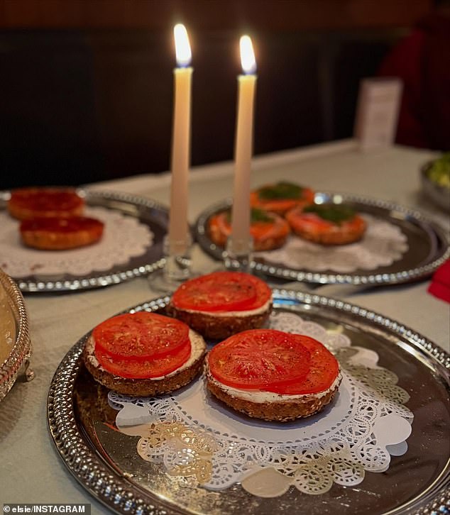 Elsie as well as Pete and others at the bash were able to indulge in a buffet of bagels with various different toppings