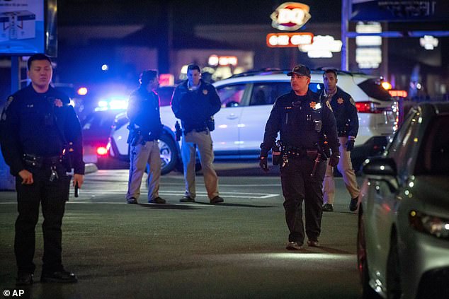 The shooting took place near a Dairy Queen, pictured in the background of this photo