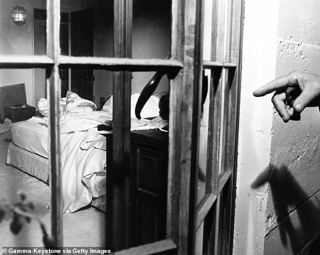 Marilyn Monroe's bedroom at her California home, pictured after she was found dead by her housekeeper and psychiatrist
