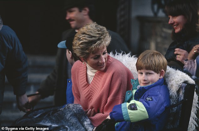 Harry also detailed a rather terrifying run-in with the press while he and William were being driven to a tennis lesson by Diana. 'She leaned her head on the steering wheel and wept while the paps kept clicking and clicking,' Harry writes