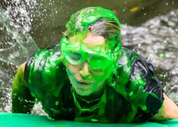 Ant and Dec recreate iconic Byker Grover scene on I’m A Celeb as Vogue Williams tackles exhausting gunge trial