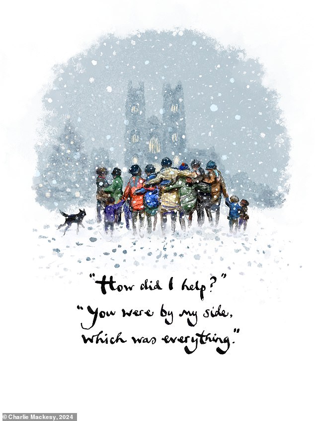 The cover for the Order of Service was designed by British illustrator Charlie Mackesy, bearing a powerful message of hope