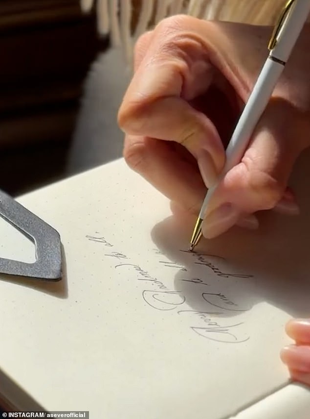 The bookmark is seen being used in an edition of The Boy, the Mole, the Fox and the Horse as Meghan handwrites a note inside