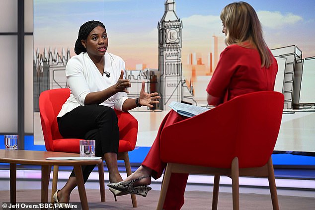 Mrs Badenoch told presenter Laura Kuenssberg that her 'job is to hold the Government to account, not to provide emotional support for the Chancellor'