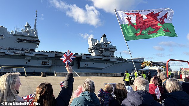 Commodore James Blackmore, CSG commander, said: 'It has been a privilege to lead the nearly 4,000 soldiers, sailors, aviators and marines who have sailed over 40,000 nautical miles as part of the strike group, working with over 30 nations en route'