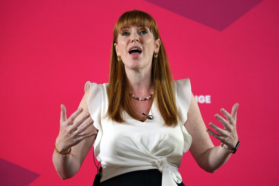 Labour Party deputy leader Angela Rayner speaking on stage.