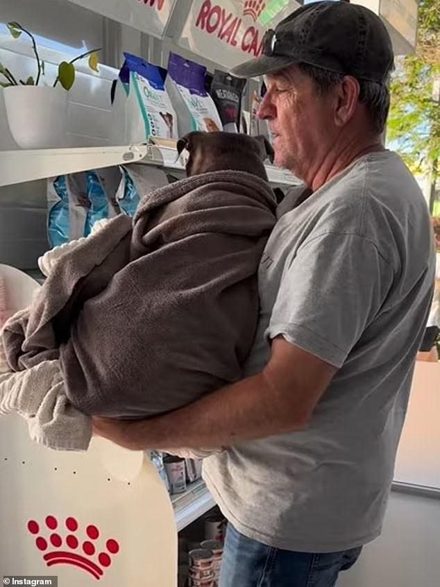 Peggy was a 'little wobbly and very sleepy from the sedation' but is on the road to recovery