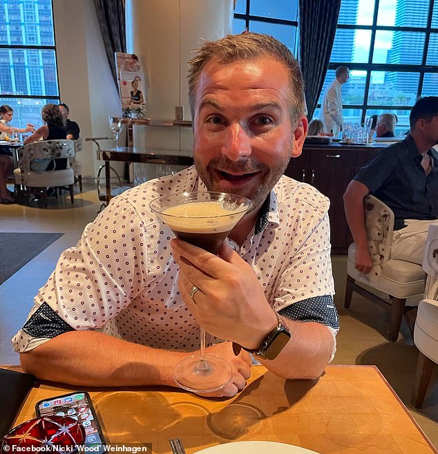 Weinhagen sipping on a martini, his alleged fraudulent scheme spanned from 2019 until his resignation in 2024