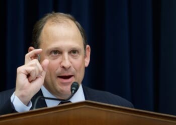 Rep. Andy Barr, a Republican from Kentucky, participates in a House Financial Services Committee Hearing at the Rayburn House Office Building on May 17, 2023, in Washington, D.C.