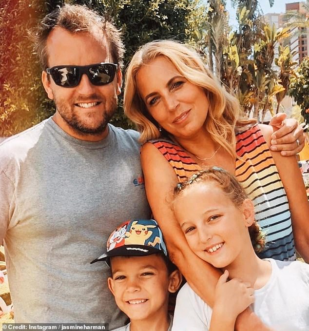 Jon and Jasmine decided to move to the continent so they could spend more time together as a family (pictured with their two children, Albion and Joy)