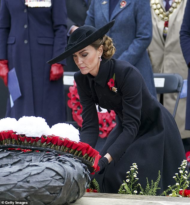 Kate attends the Armistice Day Service of Remembrance at The National Memorial Arboretum in Alrewas, Staffordshire, on November 11