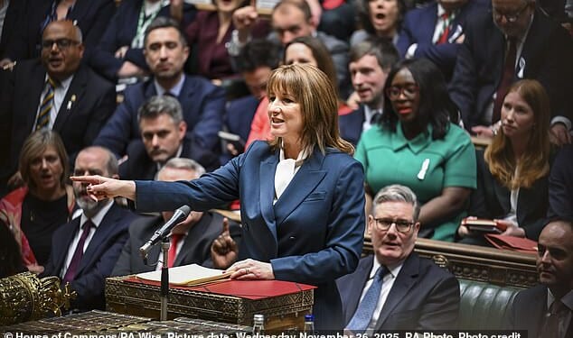 Just under 5million middle-income earners will have been dragged into the 40 per cent band after Reeves' Budget